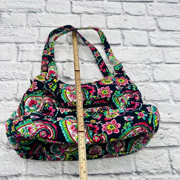 Vera Bradley Emily Paisley Quilted Satchel Shoulder Bag Floral Print Colorful - Picture 10 of 12
